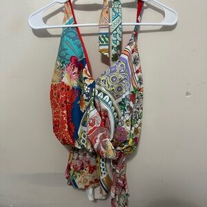 JOHNNY WAS Boho Floral Wrap Bikini Top Women’s Small